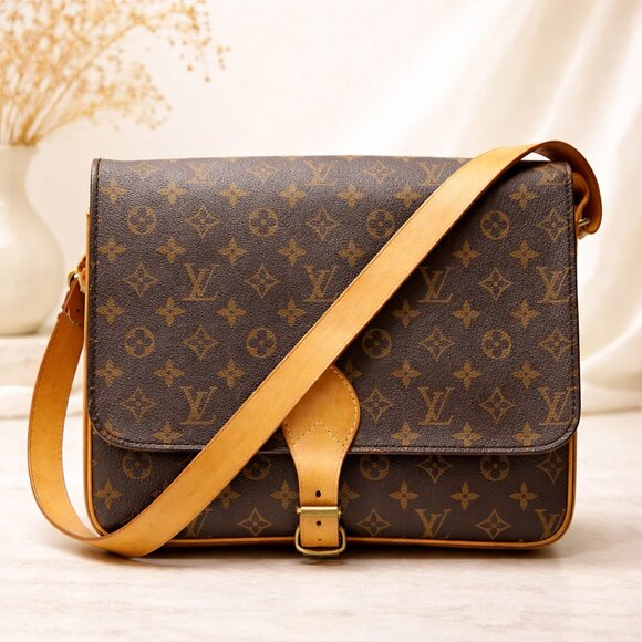 Authentic Louis Vuitton Cartouchiere GM Monogram Crossbody Shoulder Bag